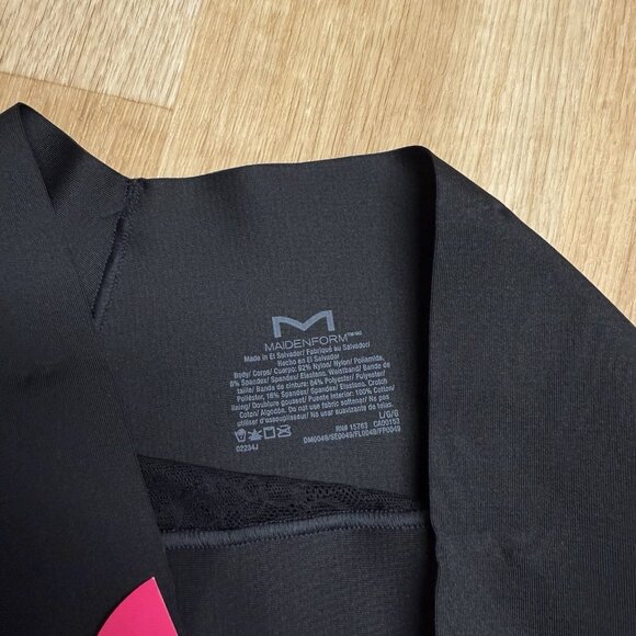 MAIDENFORM SHAPEWEAR THONG SIZE L BLACK FIRM SHAPING WAISTBAND COOL COMFORT - Picture 4 of 6